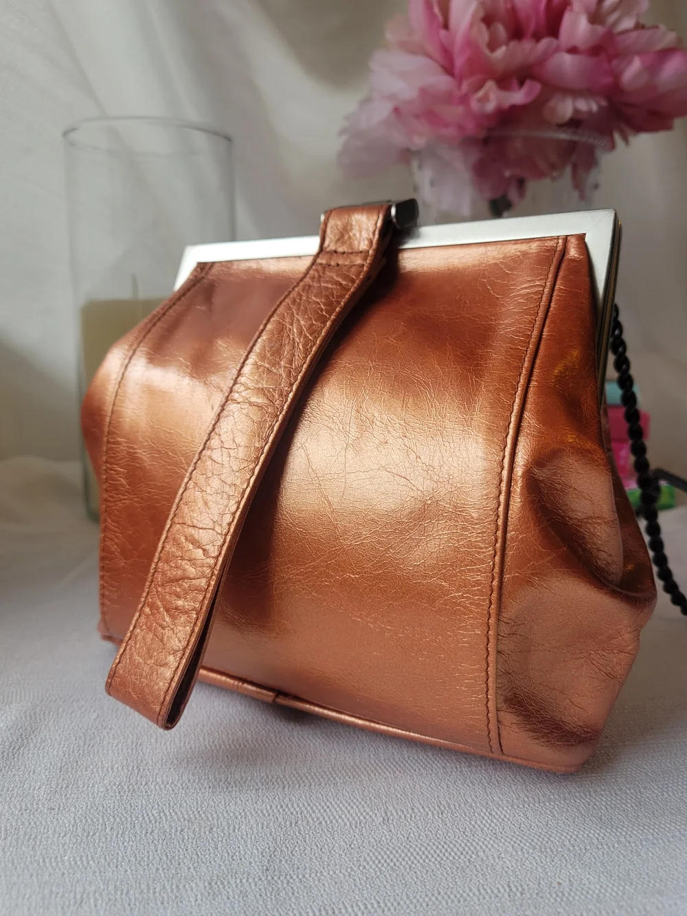 Hobo Metallic Rose Gold Frame Clutch - Picture 2 of 4